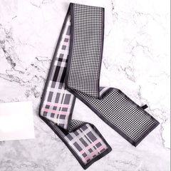 Twill Ribbon Print Small Ribbon Bag Tied Handle Ribbon Scarf