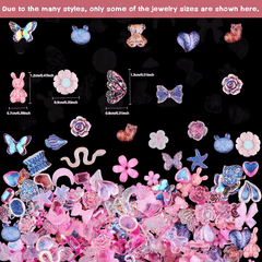 3D Resin Butterfly Bear Nail Charms for DIY Nail Art Deco