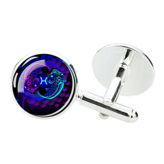 Zodiac Sign Cufflinks Silver Plated Constellation Jewelry