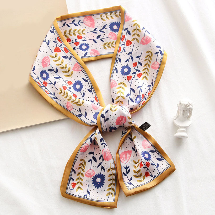 Twill Ribbon Scarf Silky Headband Neckerchief