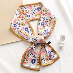 Twill Ribbon Scarf Silky Headband Neckerchief