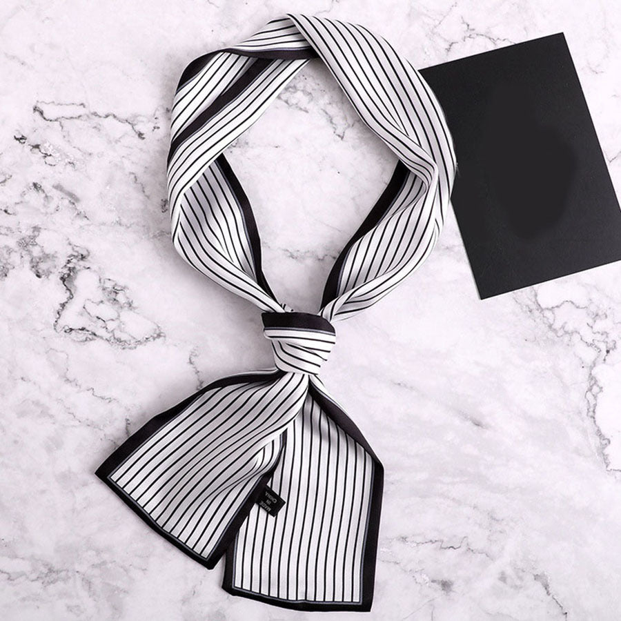 Twill Ribbon Scarf Silky Headband Neckerchief