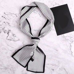 Twill Ribbon Scarf Silky Headband Neckerchief