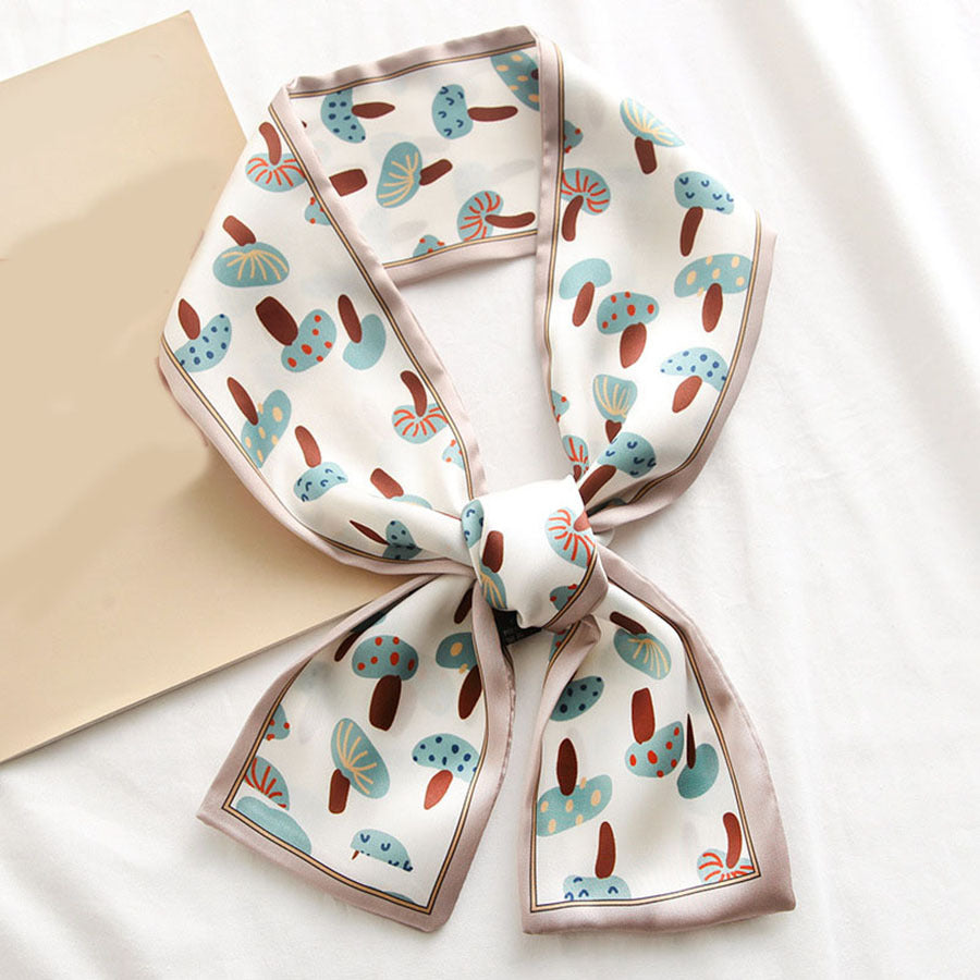 Twill Ribbon Scarf Silky Headband Neckerchief