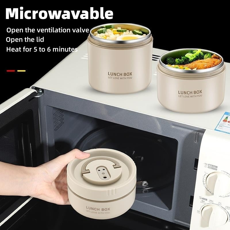 Microwaveable Stainless Steel Lunch Box Leakproof School Home