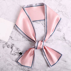 Geometric Print Skinny Scarf Long Ribbon Neckerchief Classic Decorative Twilly