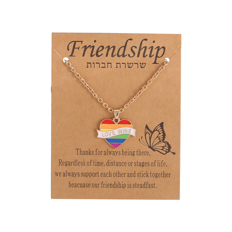 Colorful Rainbow Hot Air Balloon Pendant Necklace - Jewelry Gift For Girls