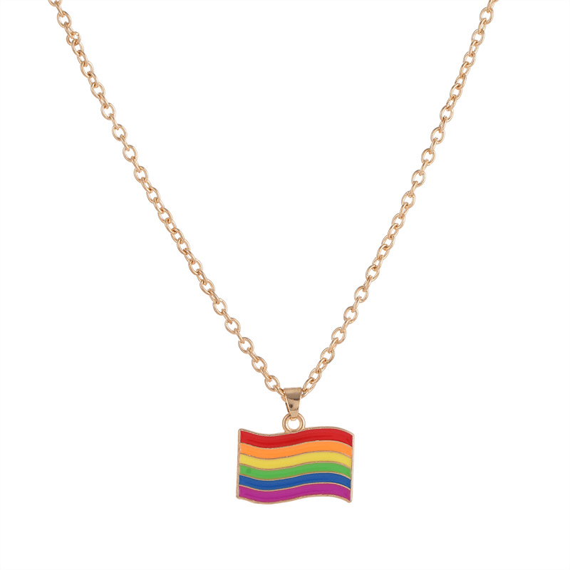 Colorful Rainbow Hot Air Balloon Pendant Necklace - Jewelry Gift For Girls