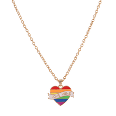 Colorful Rainbow Hot Air Balloon Pendant Necklace - Jewelry Gift For Girls