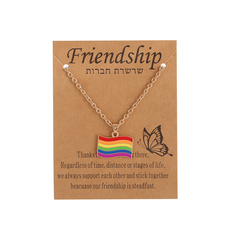 Colorful Rainbow Hot Air Balloon Pendant Necklace - Jewelry Gift For Girls