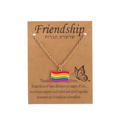 Colorful Rainbow Hot Air Balloon Pendant Necklace - Jewelry Gift For Girls