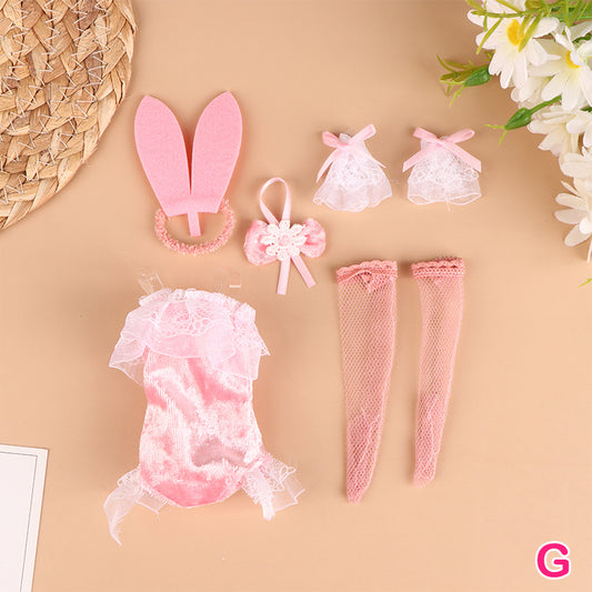 Doll Clothes Sexy Bunny Dress Headband Stockings Party Uniform