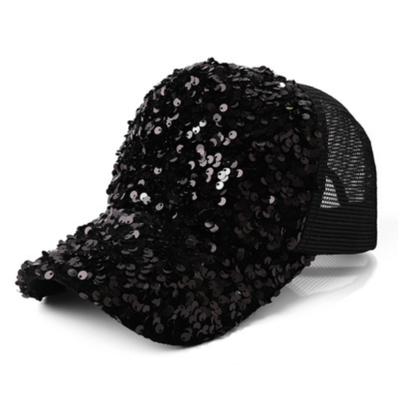 Sequins Baseball Cap Hip Hop Trucker Hat Mesh Breathable Y2K Adjustable Dad