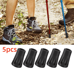 5pcs Rubber Walking Pole Tips for Trekking Poles - Improve Traction