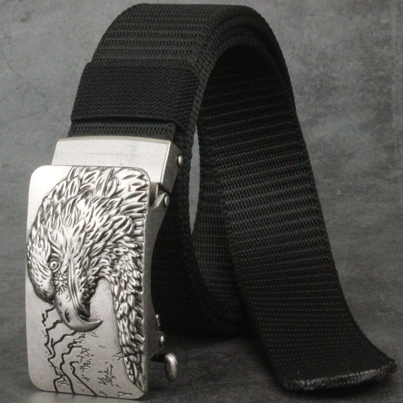 Toothless Auto Buckle Nylon Belt Men's Outdoor Casual Breathable All-match Belt