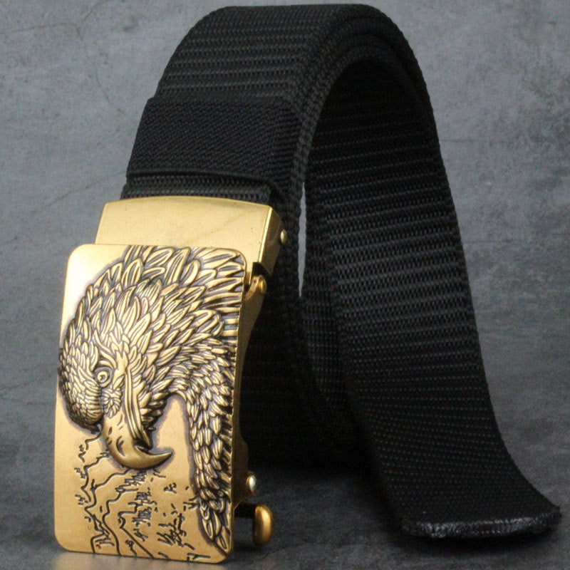 Toothless Auto Buckle Nylon Belt Men's Outdoor Casual Breathable All-match Belt