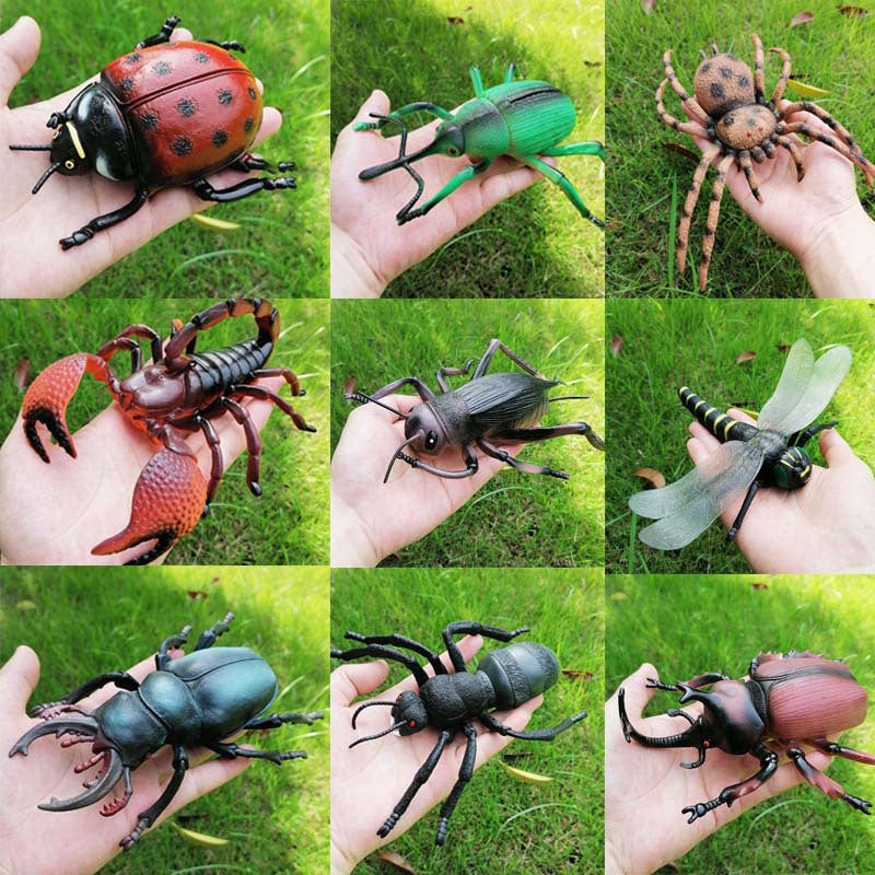 Realistic Insect Toy Set Ants Crickets Spiders Scorpions Ladybugs Dragonflies