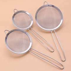 Stainless Steel Mesh Filter Set 3 Sizes Strong Handles & Hooks