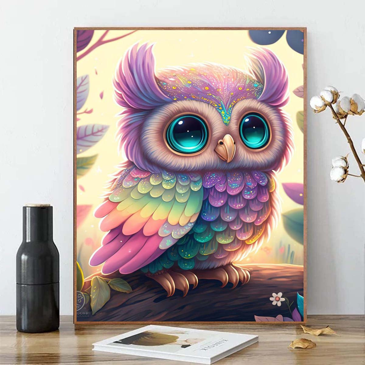 Owl Diamond Painting Kit 5D Full Drill Wall Decoration Gift