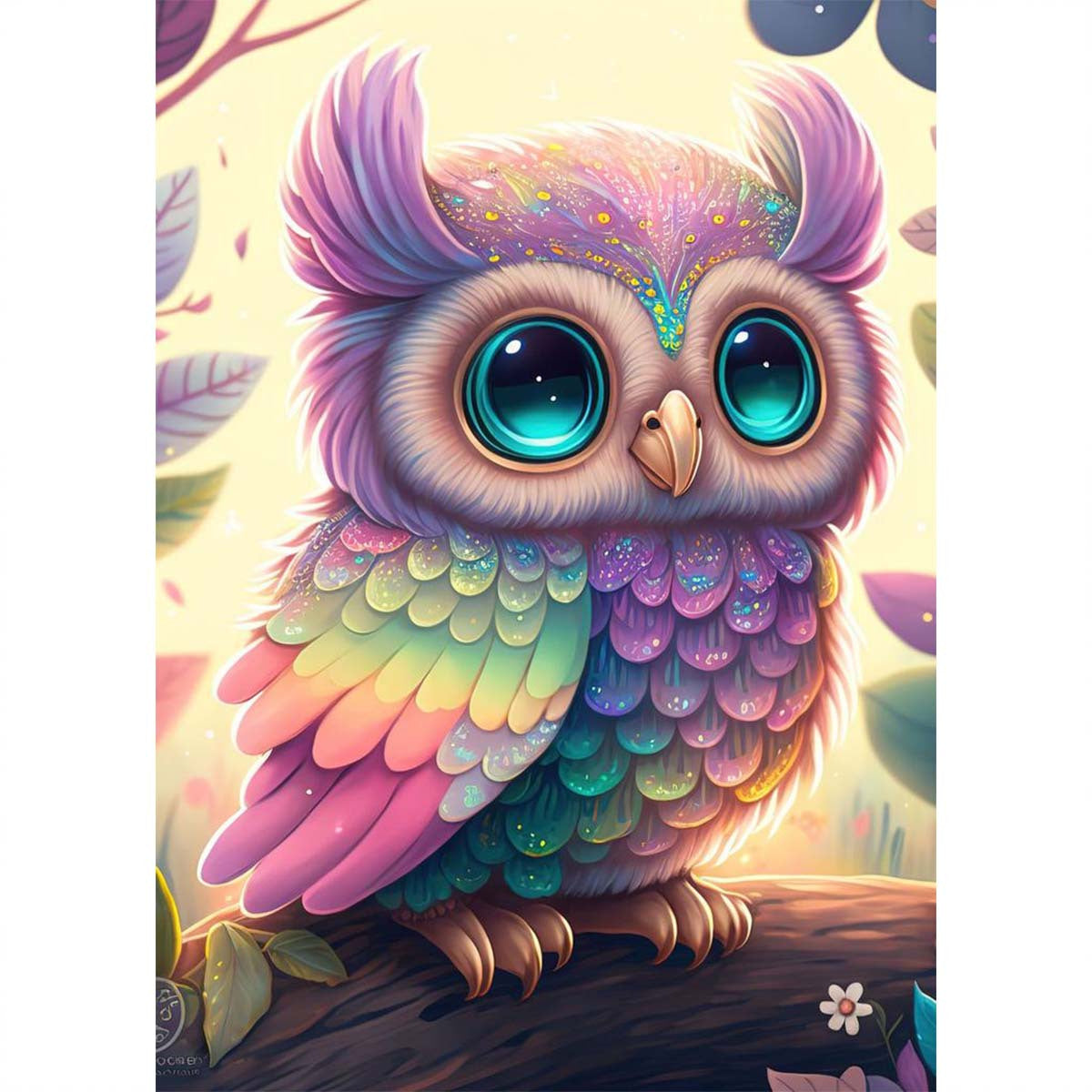 Owl Diamond Painting Kit 5D Full Drill Wall Decoration Gift