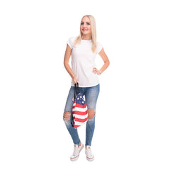 American Flag Drawstring Sports Bag with Bundle Pocket