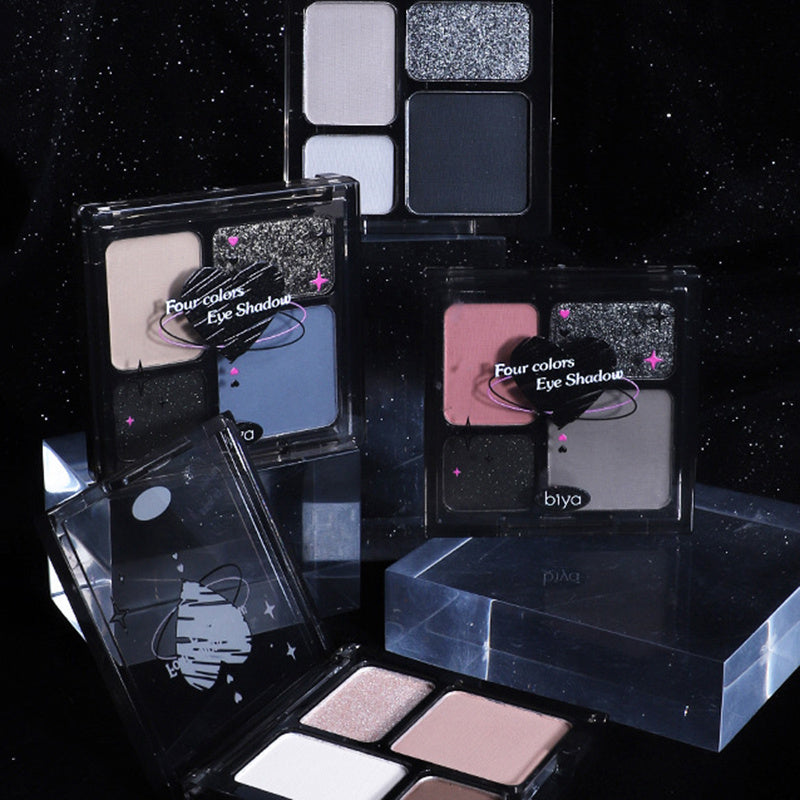 4-Color Eyeshadow Palette Matte Shimmer Glitter