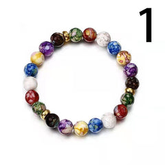 7 Chakra Stone Bracelet Colorful Energy Beads Volcanic Stone Bracelet