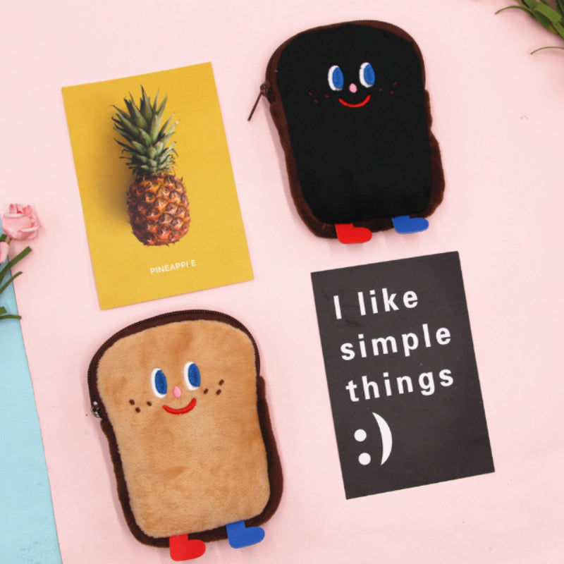 Toast Plush Small Storage Bag Coin Purse For Girls