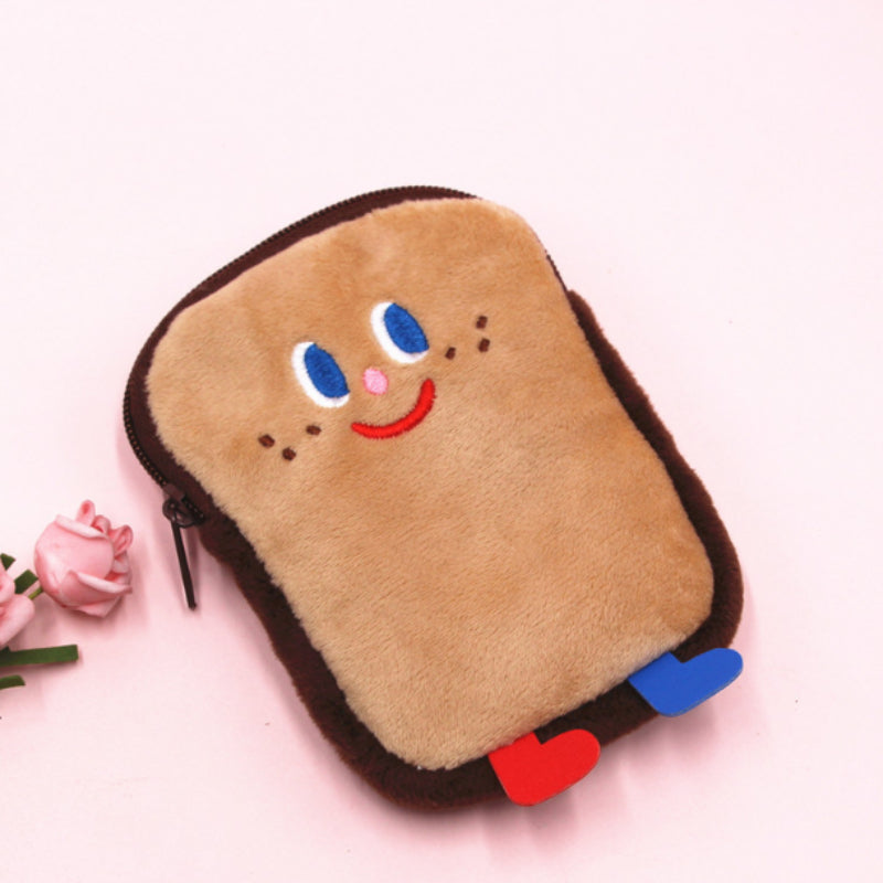 Toast Plush Small Storage Bag Coin Purse For Girls