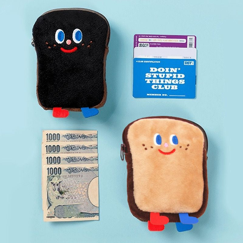 Toast Plush Small Storage Bag Coin Purse For Girls