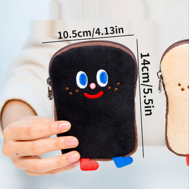 Toast Plush Small Storage Bag Coin Purse For Girls