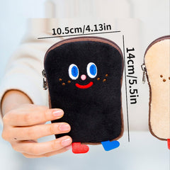 Toast Plush Small Storage Bag Coin Purse For Girls