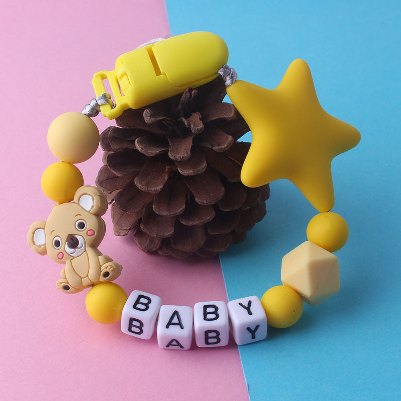 Silicone Pacifier Chain Baby Anti-Drop Pentagram Clip
