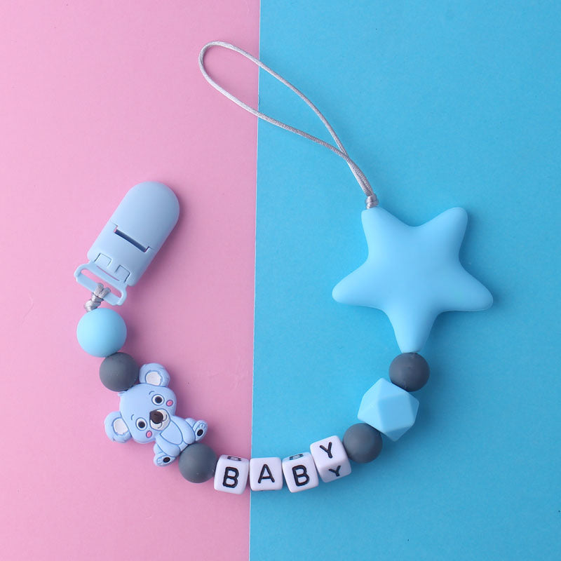 Silicone Pacifier Chain Baby Anti-Drop Pentagram Clip