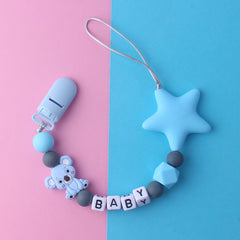 Silicone Pacifier Chain Baby Anti-Drop Pentagram Clip