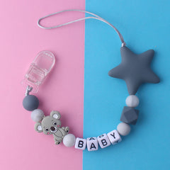 Silicone Pacifier Chain Baby Anti-Drop Pentagram Clip