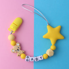 Silicone Pacifier Chain Baby Anti-Drop Pentagram Clip