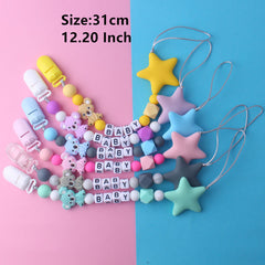 Silicone Pacifier Chain Baby Anti-Drop Pentagram Clip