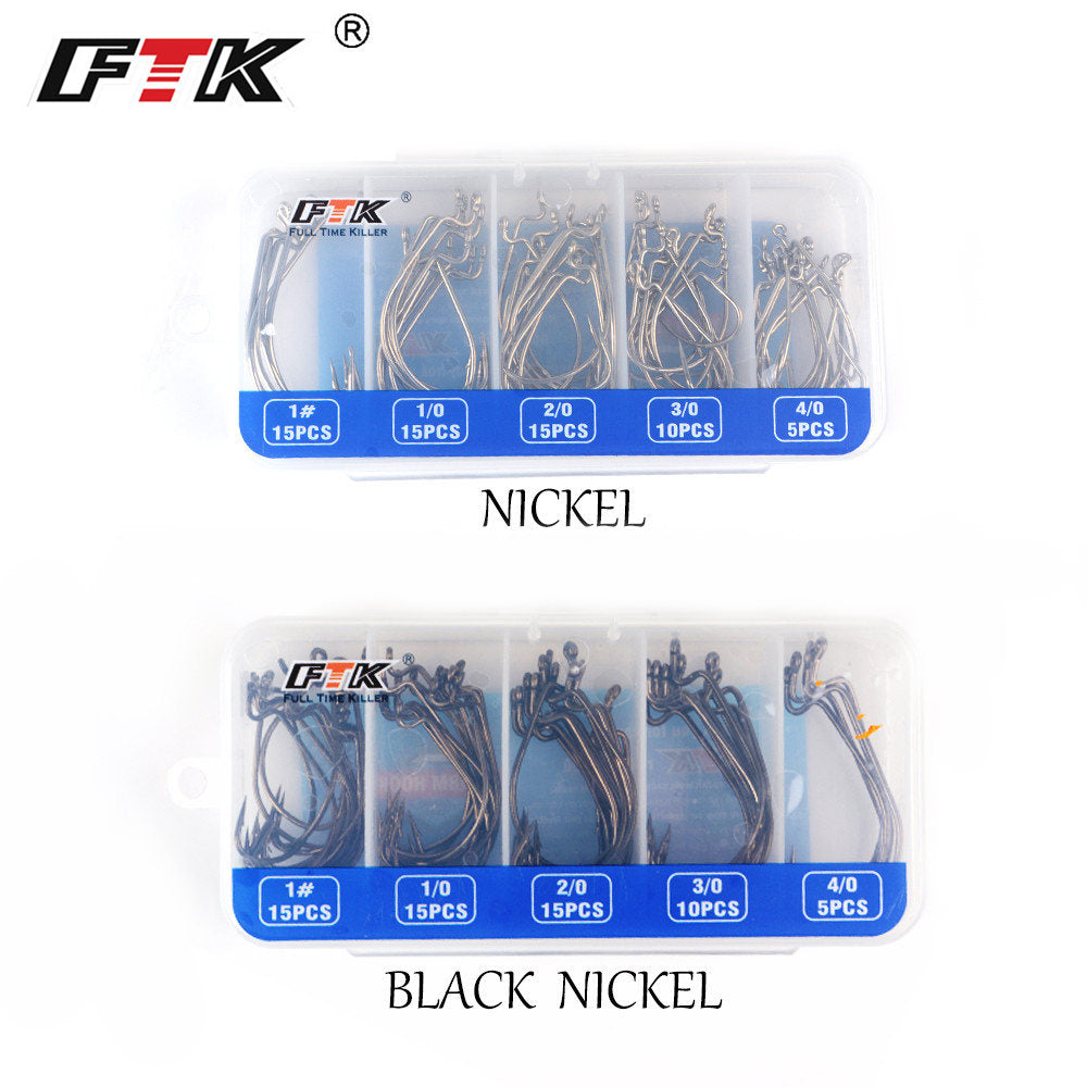 60pcs Offset Jigging Fishing Hooks Strong & Durable