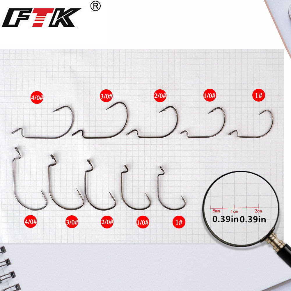 60pcs Offset Jigging Fishing Hooks Strong & Durable