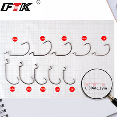 60pcs Offset Jigging Fishing Hooks Strong & Durable