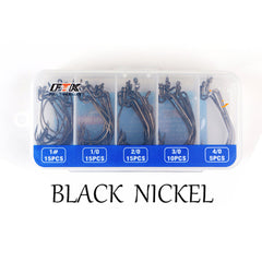 60pcs Offset Jigging Fishing Hooks Strong & Durable