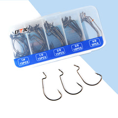 60pcs Offset Jigging Fishing Hooks Strong & Durable