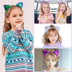 Sequined Cat Ears Hair Hoop Head Accessory for Girls