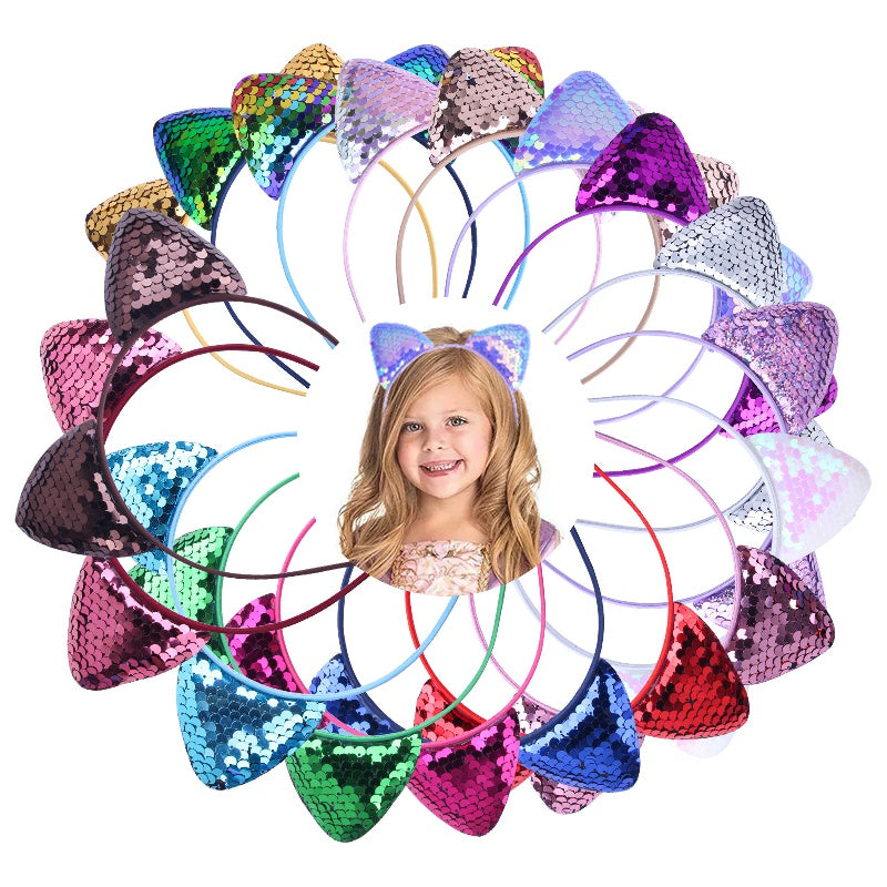 Sequin Cat Ears Hair Hoop Hair Accessories For Girls