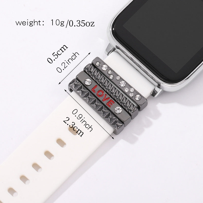 4pcs Watch Silicone Strap Decorative Rings DIY Charms For Watch Band