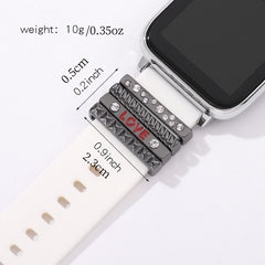 4pcs Watch Silicone Strap Decorative Rings DIY Charms For Watch Band
