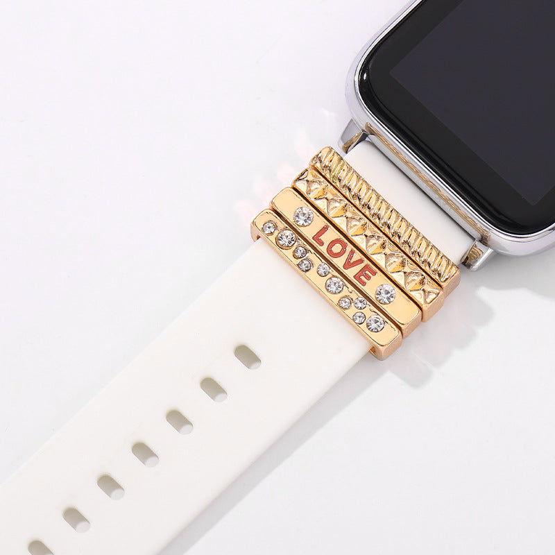 4pcs Watch Silicone Strap Decorative Rings DIY Charms For Watch Band