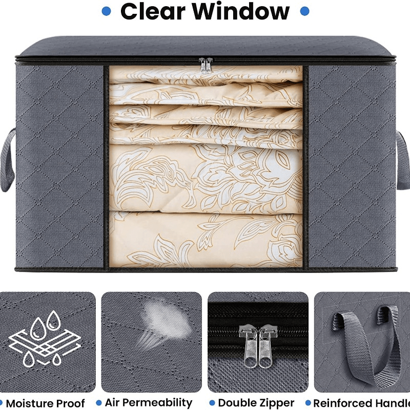 Large Capacity Clothes Organizer Zipper Dustproof Container For Wardrobe