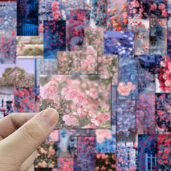 64pcs Rose Wallpaper Stickers for Scrapbooking and Crafts